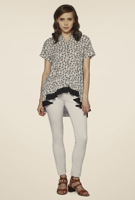 AND White Printed Top AND White Printed Top