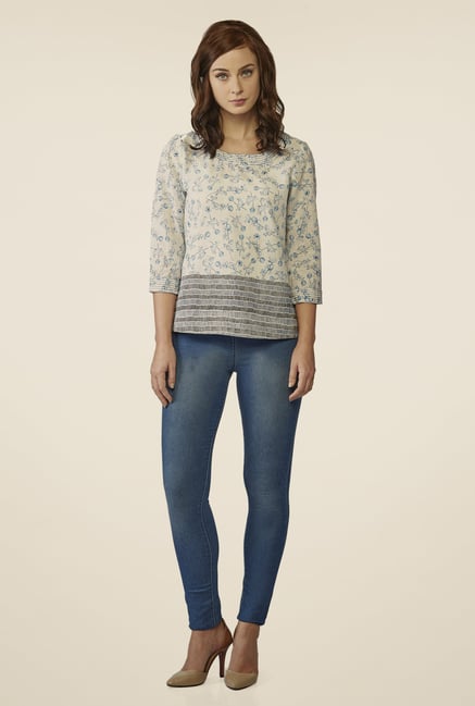 AND Blue & White Printed Top AND Blue & White Printed Top