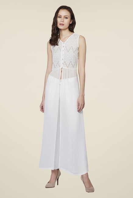 AND White Ethal Textured Long Jacket AND White Ethal Textured Long Jacket