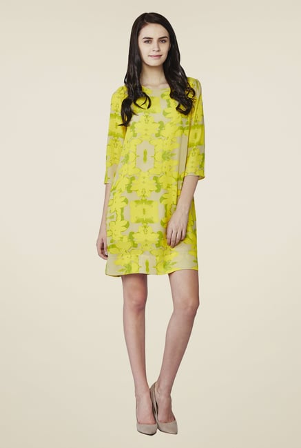 AND Yellow Lynn Printed Shift Dress AND Yellow Lynn Printed Shift Dress