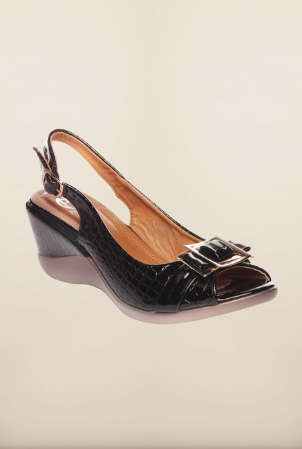 Pavers England Black Back Strap Wedges Pavers England Black Back Strap Wedges