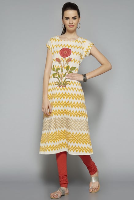 Utsa Yellow Printed Kurta Utsa Yellow Printed Kurta