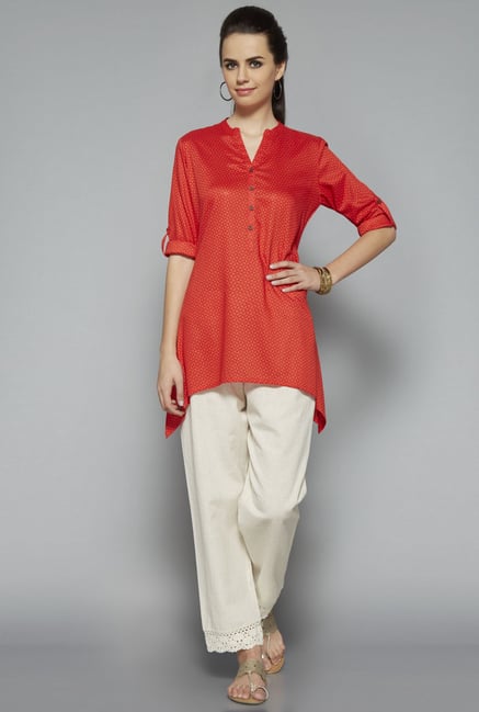 Utsa Orange Printed Kurti Utsa Orange Printed Kurti