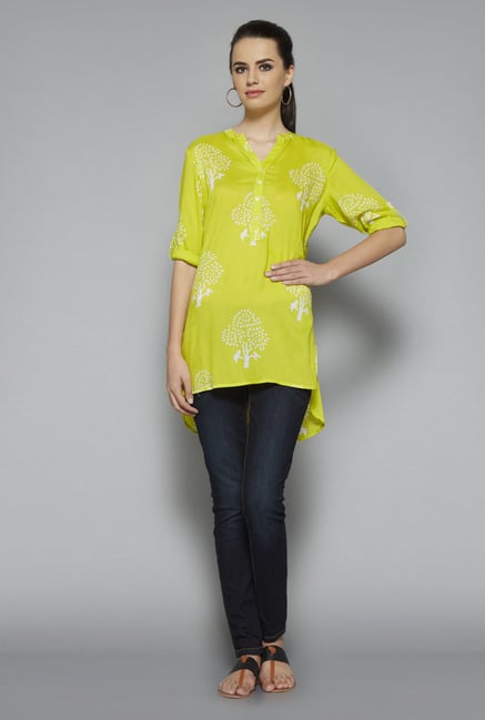 Utsa Lime Printed Kurta Utsa Lime Printed Kurta