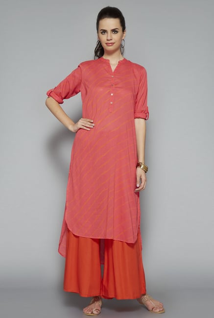 Utsa Pink Striped Kurta Utsa Pink Striped Kurta