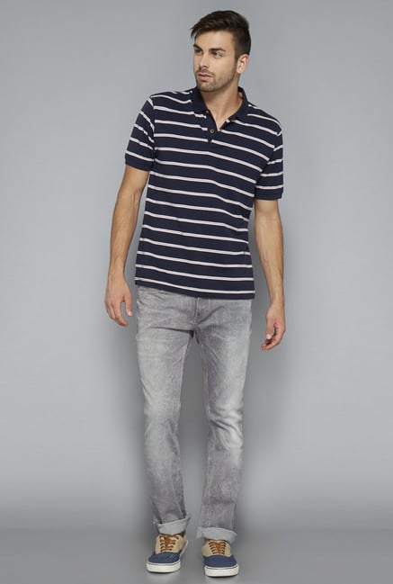 Westsport Mens Navy Striped Regular Fit T Shirt Westsport Mens Navy Striped Regular Fit T Shirt
