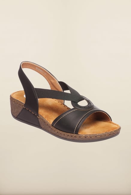 Pavers England Black Back Strap Wedges Pavers England Black Back Strap Wedges