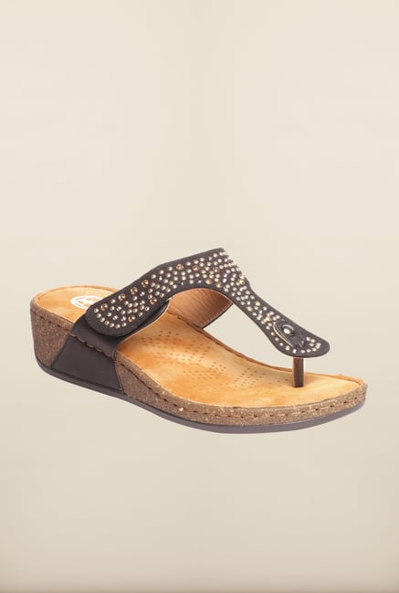 Pavers England Black Wedge Sandals Pavers England Black Wedge Sandals