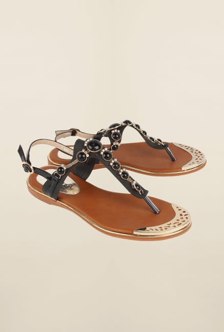 Cobblerz Black Flat Sandals Cobblerz Black Flat Sandals