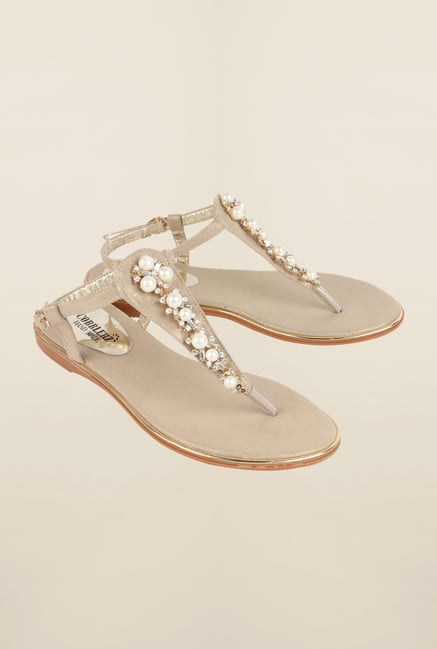 Cobblerz Gold Flat Sandals Cobblerz Gold Flat Sandals