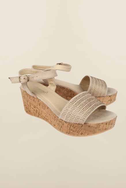Cobblerz Beige Wedge Sandals Cobblerz Beige Wedge Sandals
