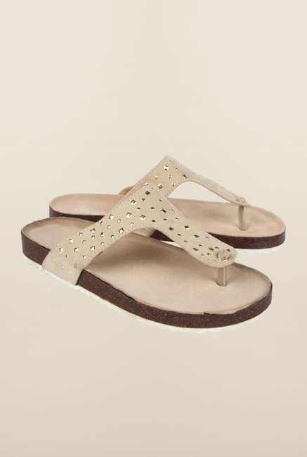 Cobblerz Beige Flat Sandals Cobblerz Beige Flat Sandals