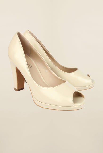 Cobblerz Beige Peep Toe Shoes Cobblerz Beige Peep Toe Shoes