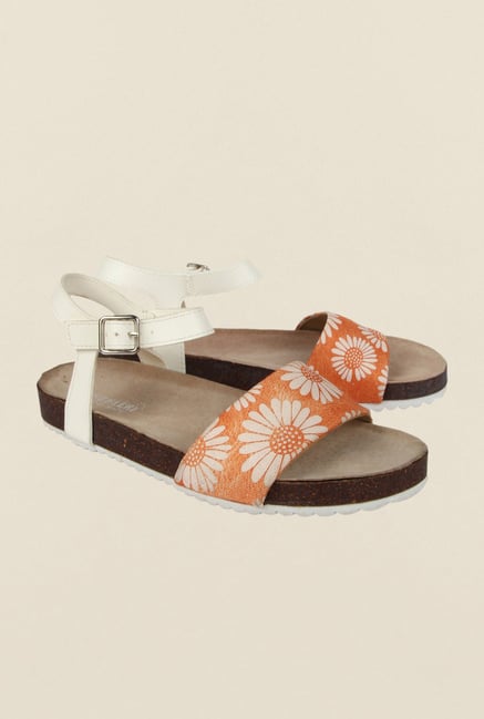 Cobblerz Orange Flat Sandals Cobblerz Orange Flat Sandals