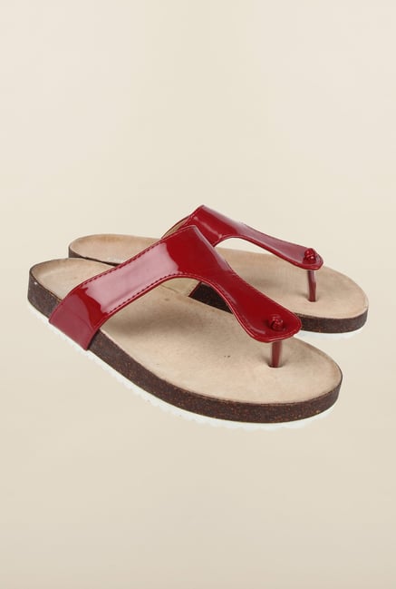 Cobblerz Red Flat Sandals Cobblerz Red Flat Sandals