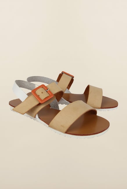 Cobblerz Beige Flat Sandals Cobblerz Beige Flat Sandals