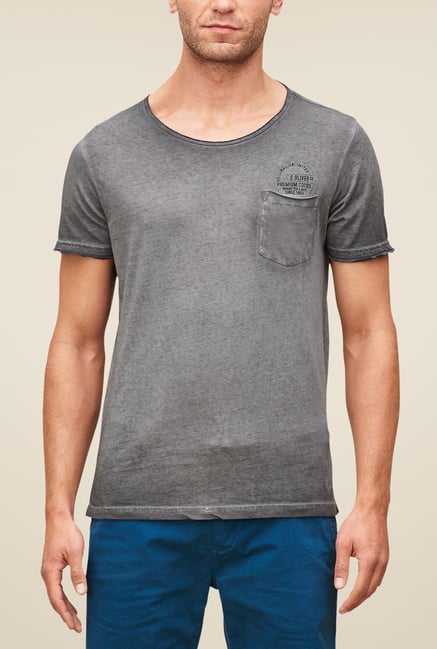 s.Oliver Grey Solid T Shirt s.Oliver Grey Solid T Shirt