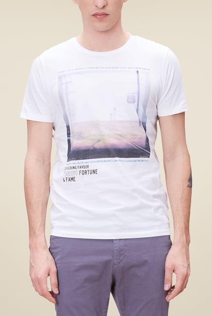 s.Oliver White Printed T Shirt s.Oliver White Printed T Shirt