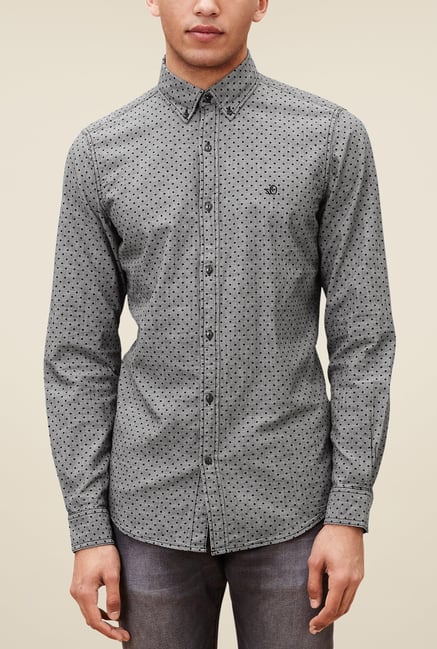 s.Oliver Grey Dotted Shirt s.Oliver Grey Dotted Shirt
