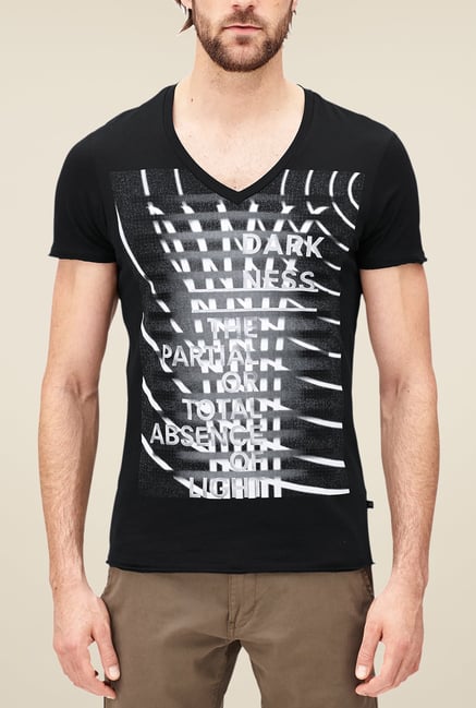 s.Oliver Black Printed T Shirt s.Oliver Black Printed T Shirt