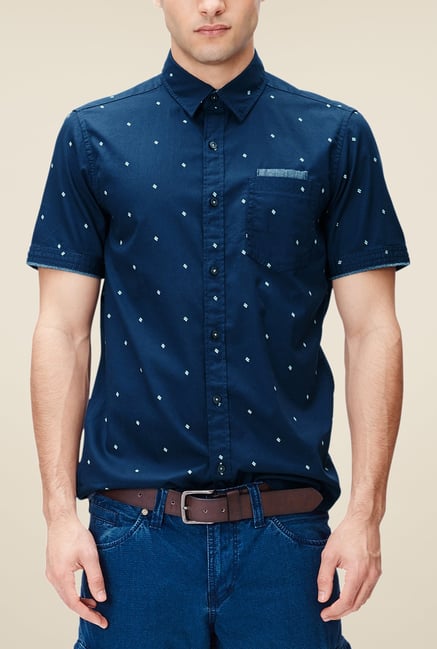 s.Oliver Navy Printed Shirt s.Oliver Navy Printed Shirt