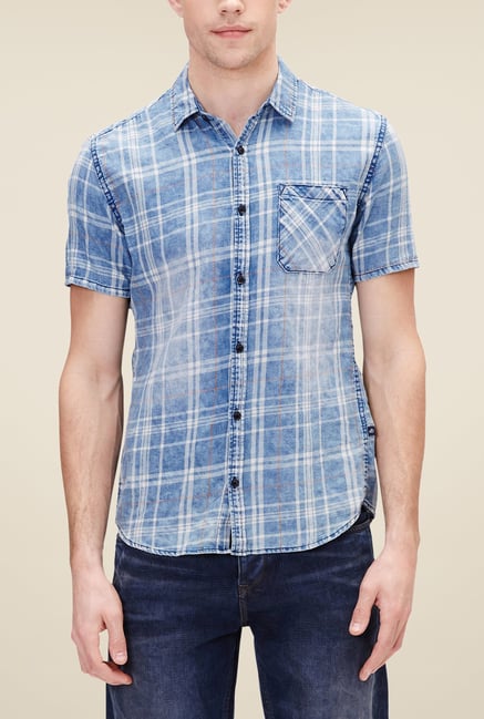 s.Oliver Blue Checks Shirt s.Oliver Blue Checks Shirt
