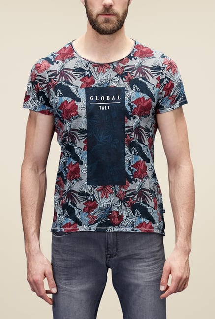 S Oliver Grey Printed T Shirt S Oliver Grey Printed T Shirt