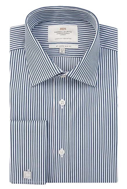 Hawes & Curtis Navy & White Stripes Shirt Hawes & Curtis Navy & White Stripes Shirt