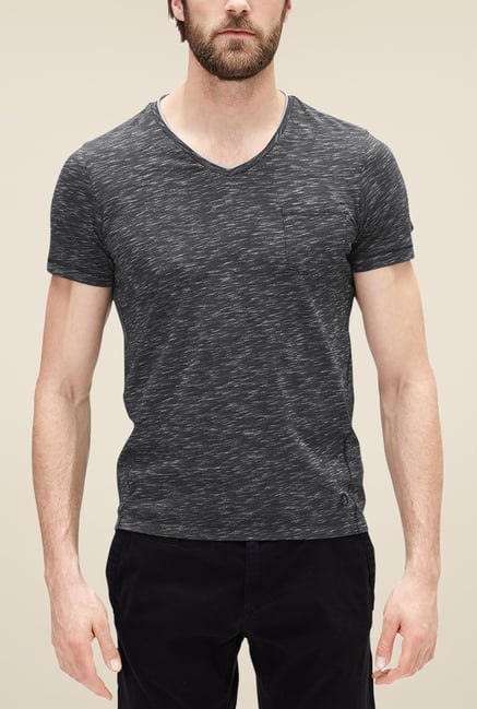 s.Oliver Black Solid T Shirt s.Oliver Black Solid T Shirt