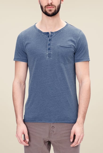 s.Oliver Blue Solid T Shirt s.Oliver Blue Solid T Shirt