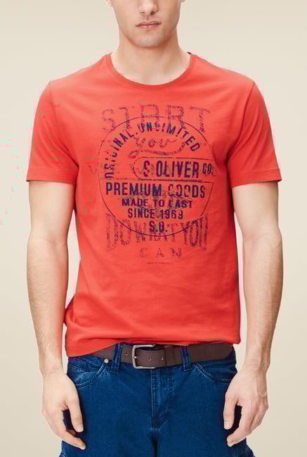 s.Oliver Red Printed T Shirt s.Oliver Red Printed T Shirt