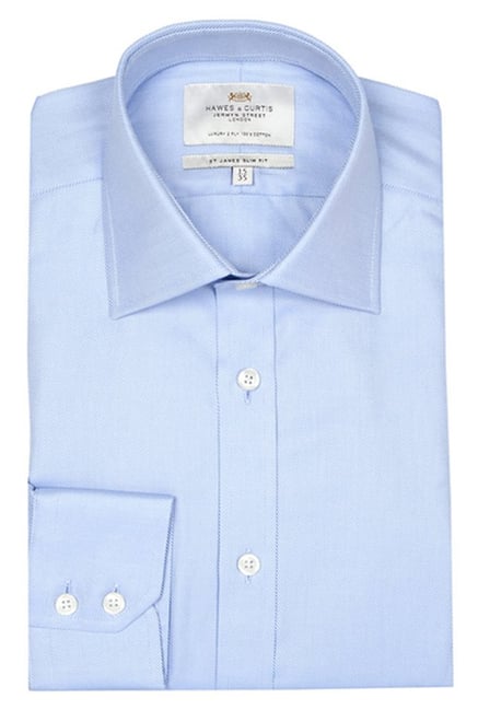 Hawes & Curtis Blue Solid Shirt Hawes & Curtis Blue Solid Shirt