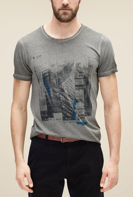 s.Oliver Grey Printed T Shirt s.Oliver Grey Printed T Shirt