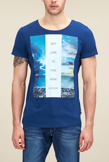 s.Oliver Blue Printed T Shirt s.Oliver Blue Printed T Shirt