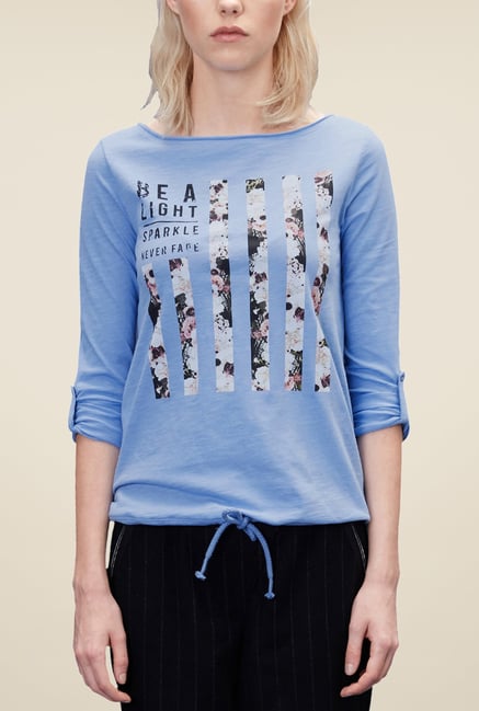 s.Oliver Sky Blue Graphic Print T Shirt s.Oliver Sky Blue Graphic Print T Shirt