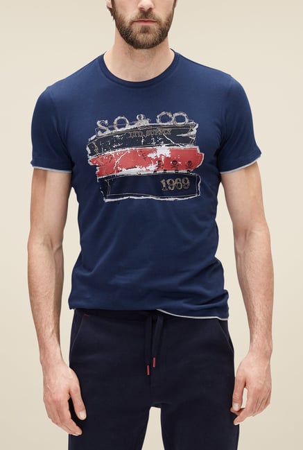 s.Oliver Blue Printed T Shirt s.Oliver Blue Printed T Shirt