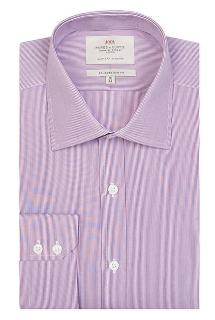 Hawes & Curtis Lilac Pin Stripes Shirt Hawes & Curtis Lilac Pin Stripes Shirt