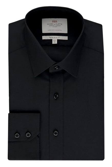 Hawes & Curtis Black Solid Shirt Hawes & Curtis Black Solid Shirt