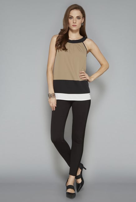Wardrobe Khaki Solid Blouse Wardrobe Khaki Solid Blouse
