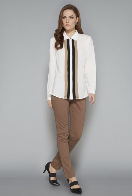 Wardrobe Off White Solid Blouse Wardrobe Off White Solid Blouse
