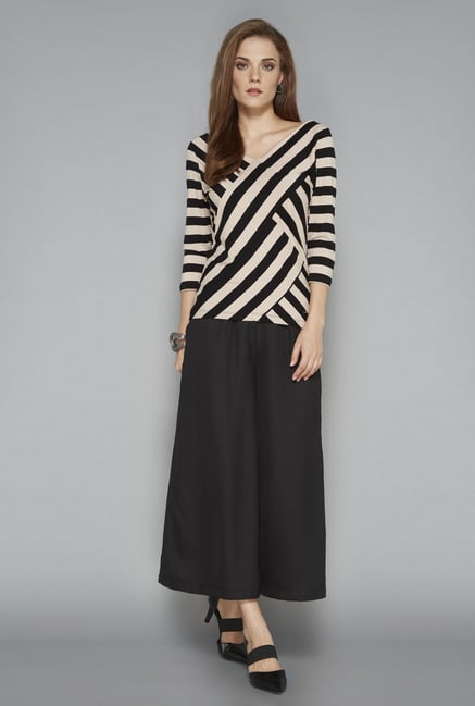 Wardrobe Black Striped Regular Fit Blouse Wardrobe Black Striped Regular Fit Blouse