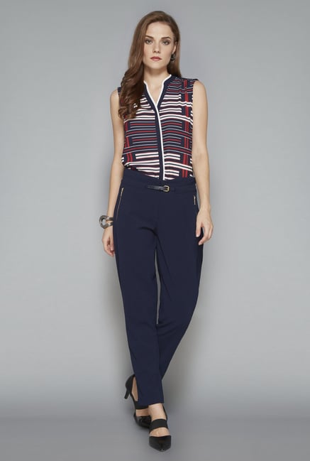 Wardrobe Navy Printed Blouse Wardrobe Navy Printed Blouse