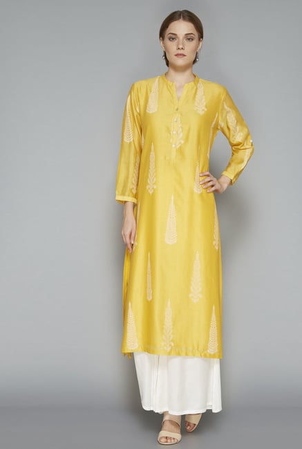 Zuba Yellow Printed Kurta Zuba Yellow Printed Kurta
