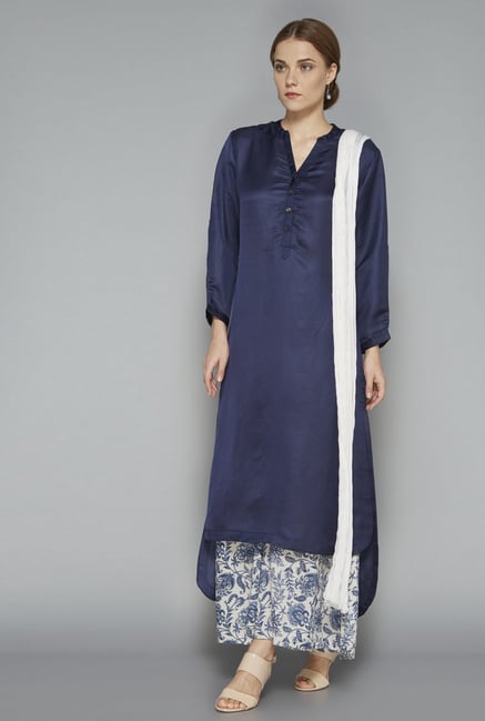 Zuba Navy Solid Kurta Zuba Navy Solid Kurta