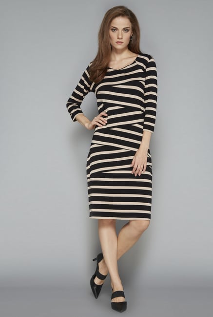 Wardrobe Black Striped Jersey Dress Wardrobe Black Striped Jersey Dress