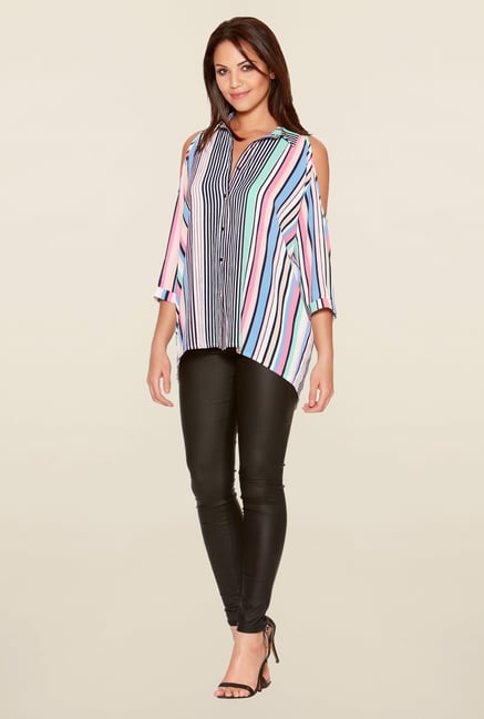 Quiz Multicolor Striped Shirt Quiz Multicolor Striped Shirt