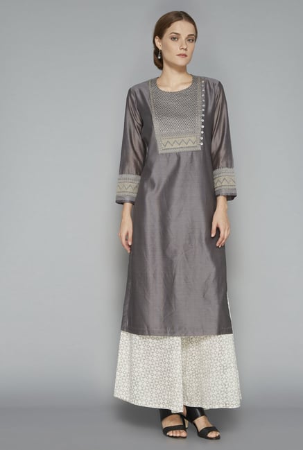 Zuba Grey Solid Palazzo Zuba Grey Solid Palazzo