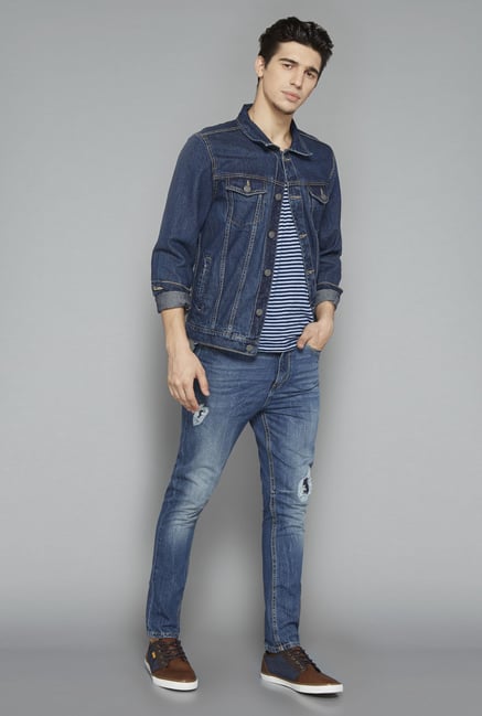 Nuon Blue Slim Fit Denim Jacket Nuon Blue Slim Fit Denim Jacket
