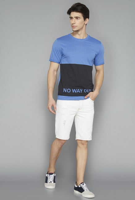 Nuon Blue Printed T Shirt Nuon Blue Printed T Shirt