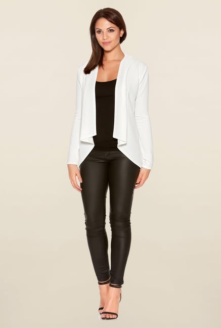 Quiz Cream Solid Waterfall Jacket Quiz Cream Solid Waterfall Jacket